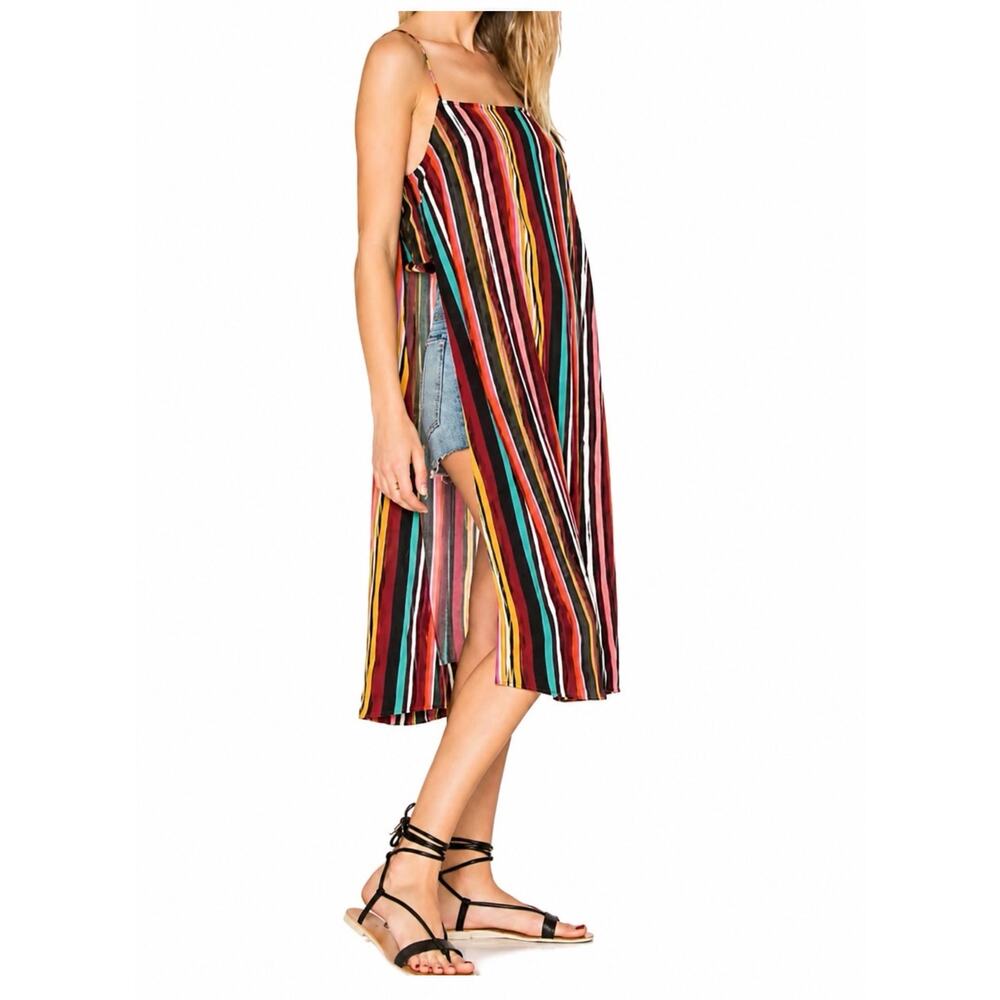 Free People Ruby Multicolored Stripe Split Sleeveless Top Size XS